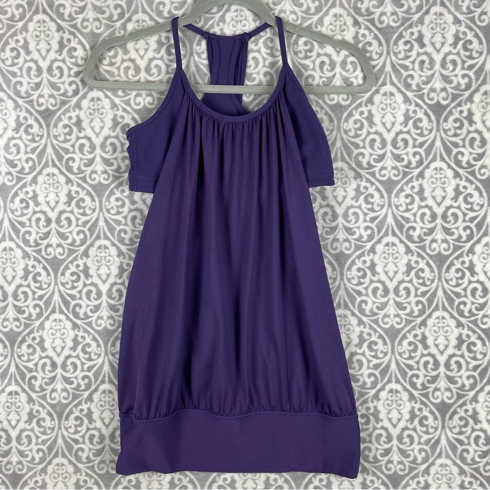 lululemon no limits tank lightweight built in bra purple baggy women's sz 8
